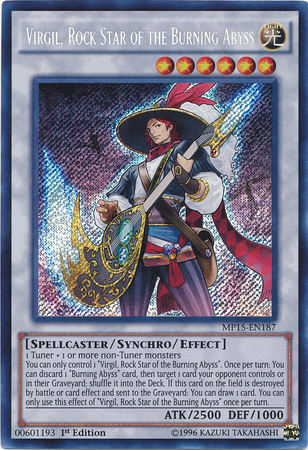 Virgil, Rock Star of the Burning Abyss [MP15-EN187] Secret Rare | The CG Realm