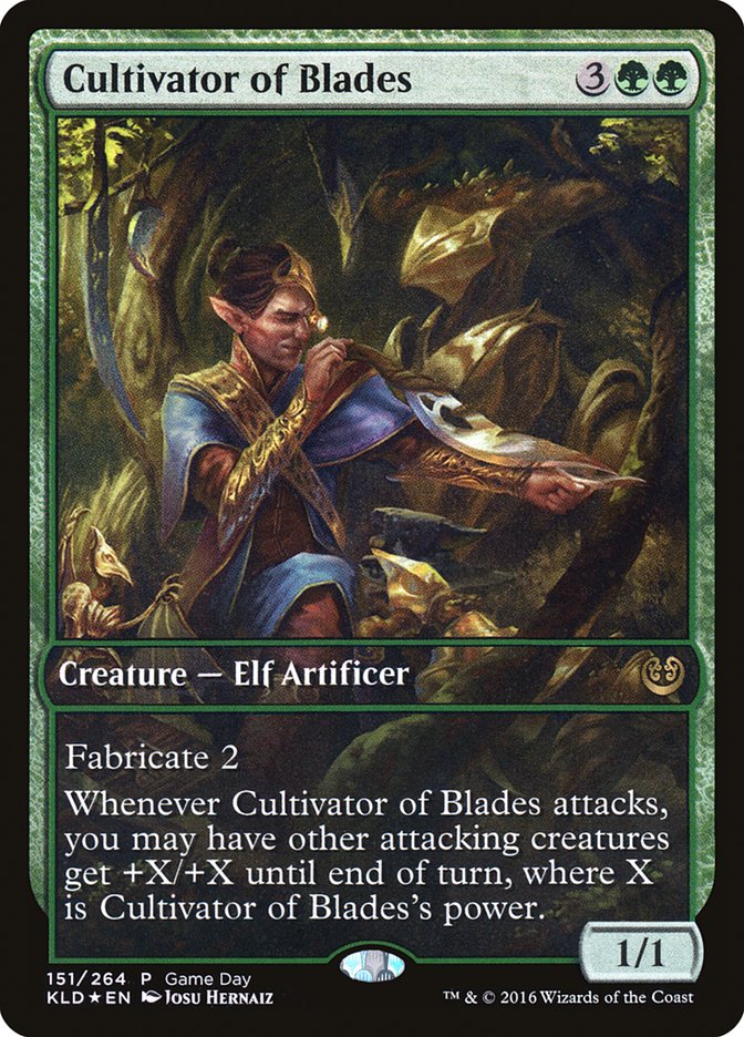 Cultivator of Blades (Game Day) (Full Art) [Kaladesh Promos] | The CG Realm