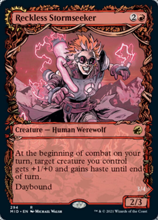 Reckless Stormseeker (Showcase) (MID-294) - Innistrad: Midnight Hunt: (Showcase, Double Faced Transform)
