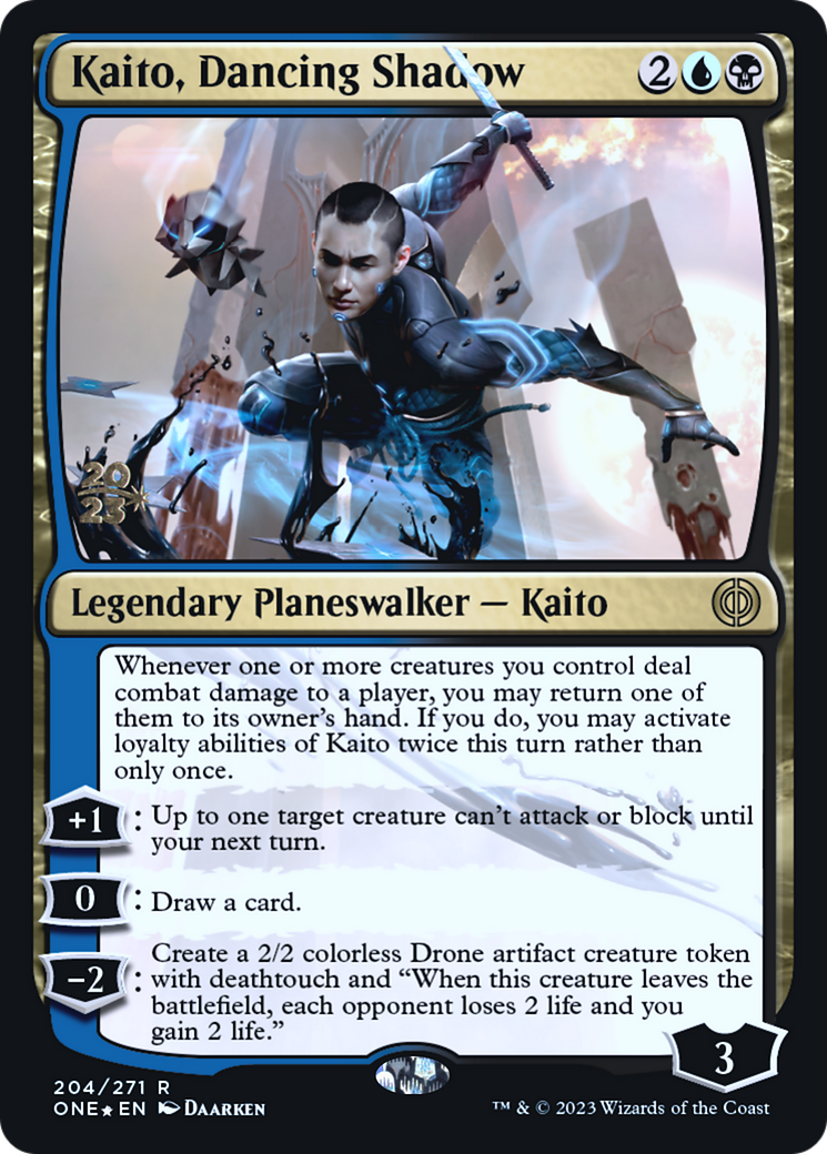 Kaito, Dancing Shadow [Phyrexia: All Will Be One Prerelease Promos] | The CG Realm