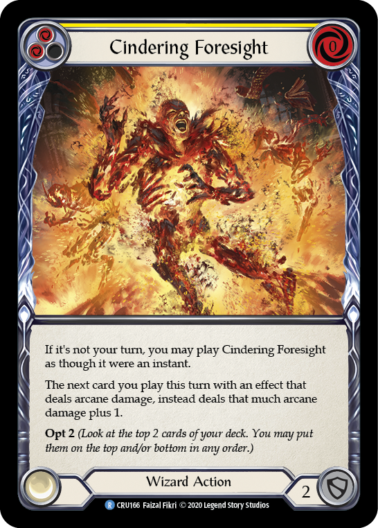 Cindering Foresight (Yellow) [CRU166] (Crucible of War)  1st Edition Rainbow Foil | The CG Realm