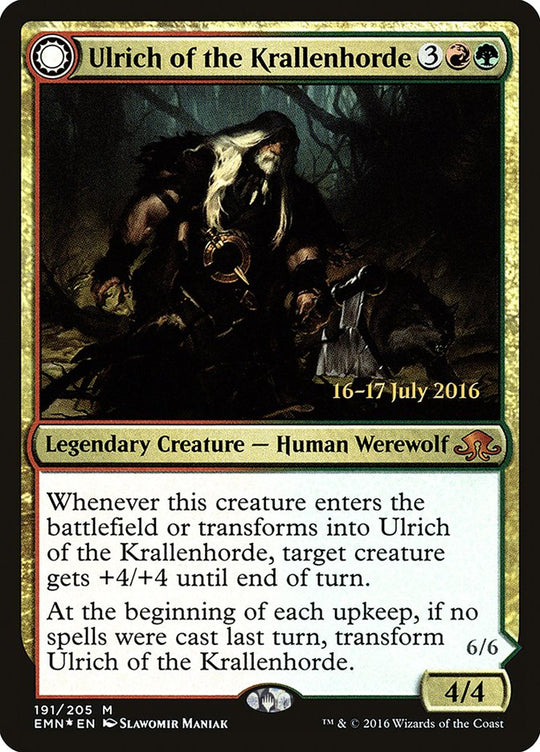 Ulrich of the Krallenhorde (PRE-191) - Eldritch Moon Promos: (Double Faced Transform) Foil