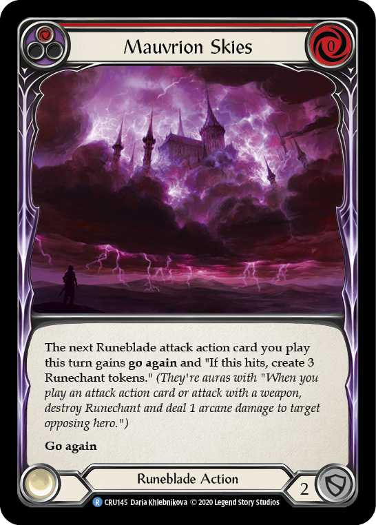 Mauvrion Skies (Red) [CRU145] (Crucible of War)  1st Edition Normal | The CG Realm