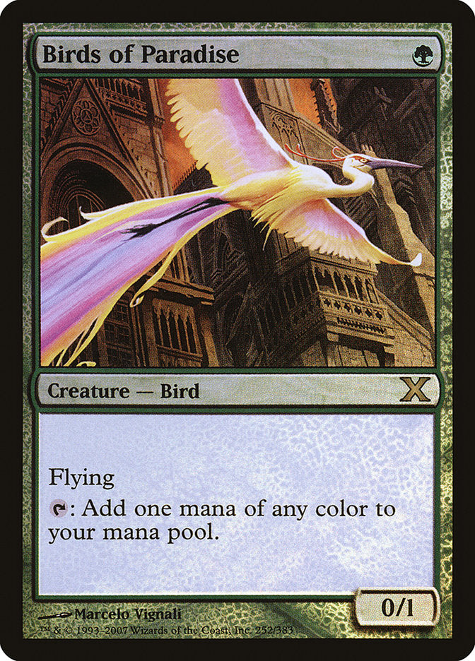 Birds of Paradise (Premium Foil) [Tenth Edition] | The CG Realm