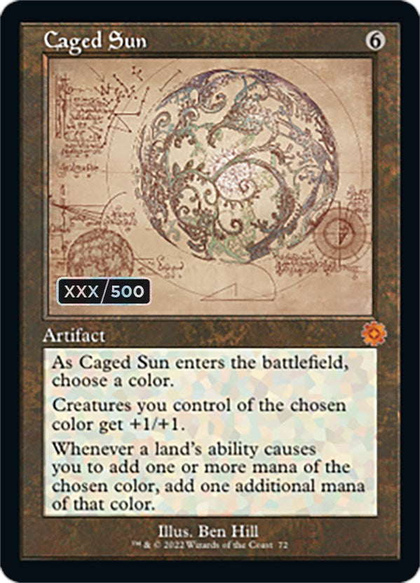 Caged Sun (Retro Schematic) (Serialized) [The Brothers' War Retro Artifacts] | The CG Realm