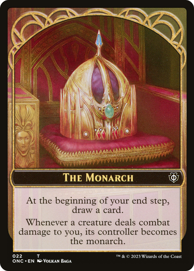 The Monarch // Golem Double-sided Token (ONC-) - Commander: Phyrexia: All Will Be One
