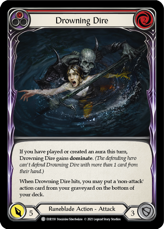 Drowning Dire (Red) [EVR110] (Everfest)  1st Edition Rainbow Foil | The CG Realm