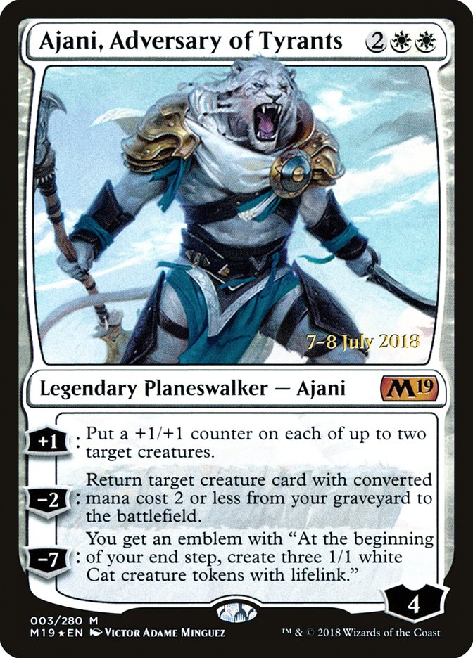 Ajani, Adversary of Tyrants [Core Set 2019 Prerelease Promos] | The CG Realm