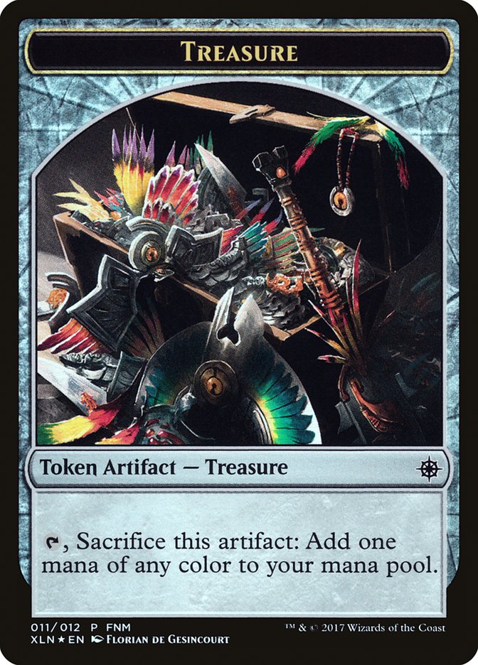 Dinosaur // Treasure (011) Token (FNM-011) - Friday Night Magic 2017 Foil