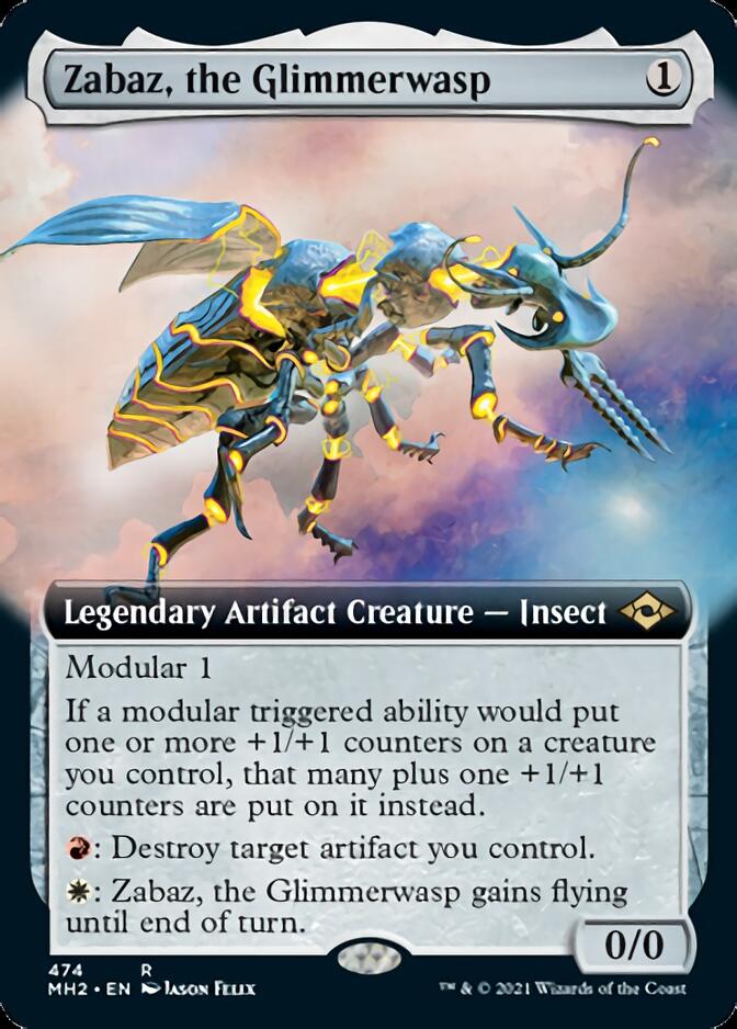 Zabaz, the Glimmerwasp (Extended Art) [Modern Horizons 2] | The CG Realm