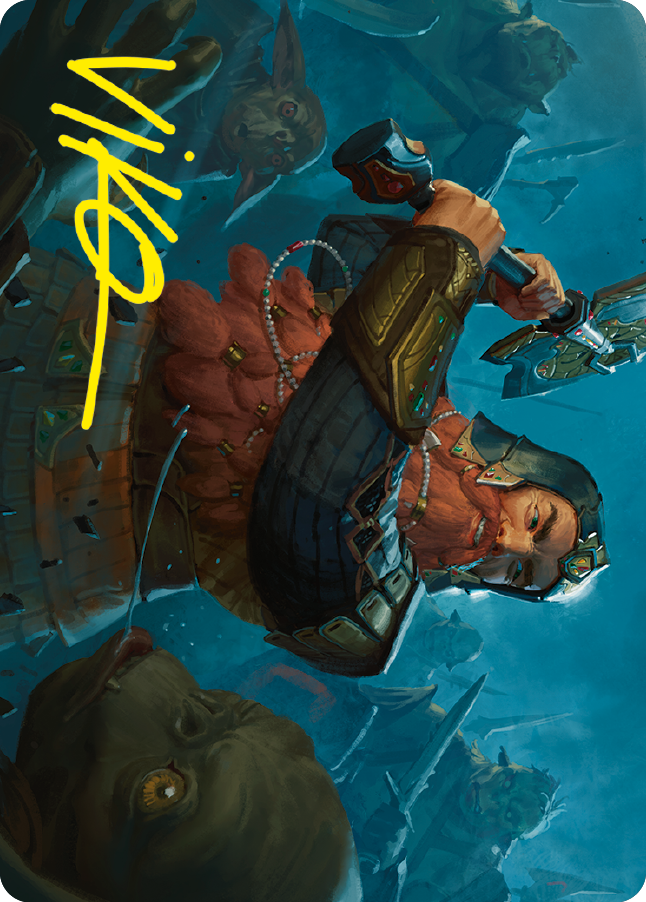 Gimli, Counter of Kills Art Card (10/81) (Gold-Stamped Signature) [The Lord of the Rings: Tales of Middle-earth Art Series] | The CG Realm