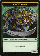 Cat Warrior (008) // Rat (003) Double-Sided Token [Commander 2017 Tokens] | The CG Realm