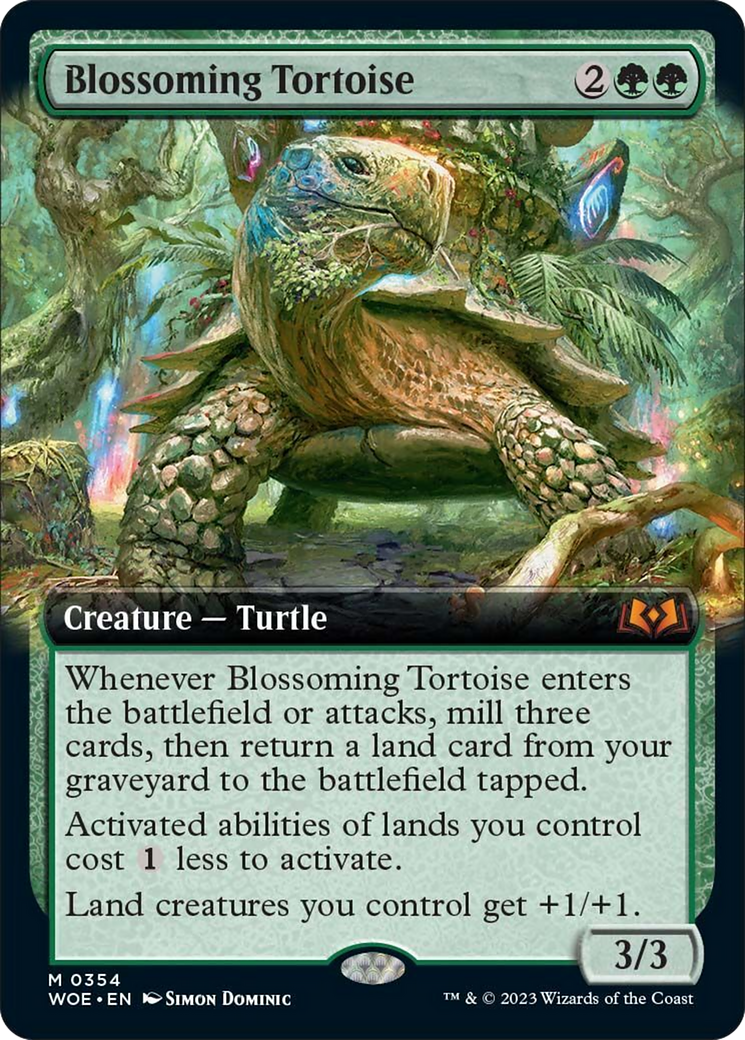 Blossoming Tortoise (Extended Art) [Wilds of Eldraine] | The CG Realm