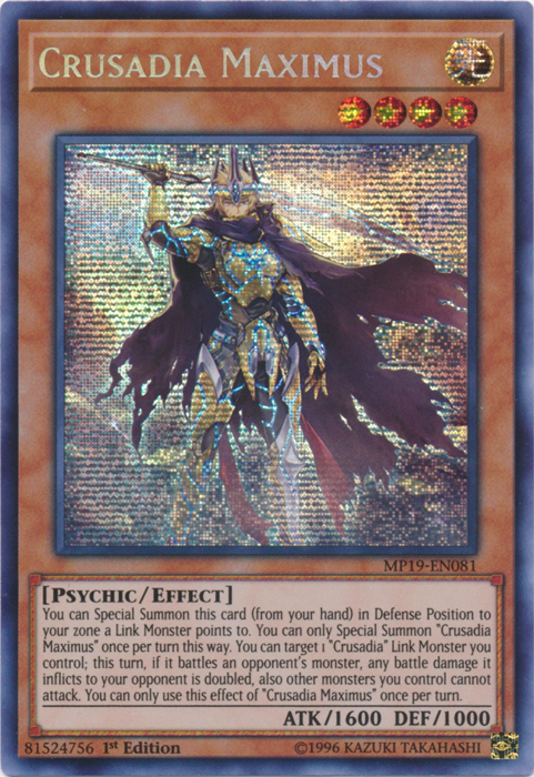 Crusadia Maximus [MP19-EN081] Prismatic Secret Rare | The CG Realm