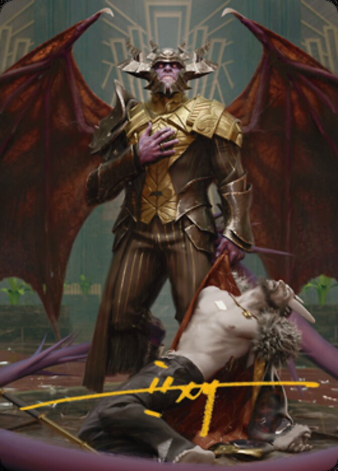Ob Nixilis, the Adversary 1 Art Card (Gold-Stamped Signature) [Streets of New Capenna Art Series] | The CG Realm