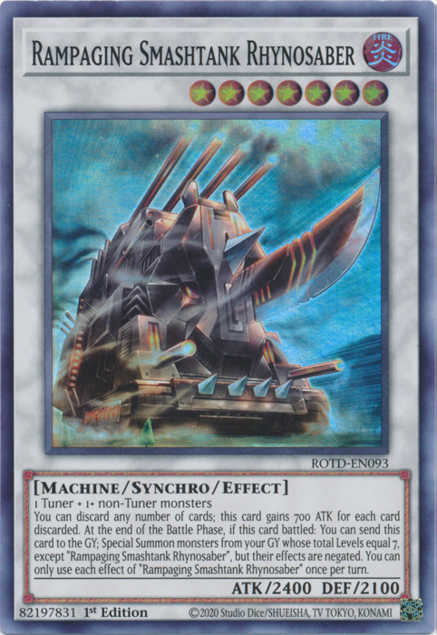 Rampaging Smashtank Rhynosaber [ROTD-EN093] Super Rare | The CG Realm