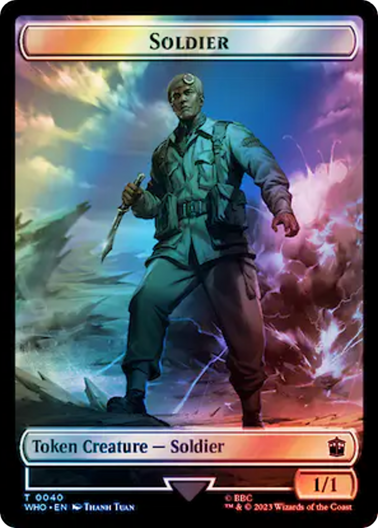 Soldier // Mutant Double-Sided Token (Surge Foil) [Doctor Who Tokens] | The CG Realm