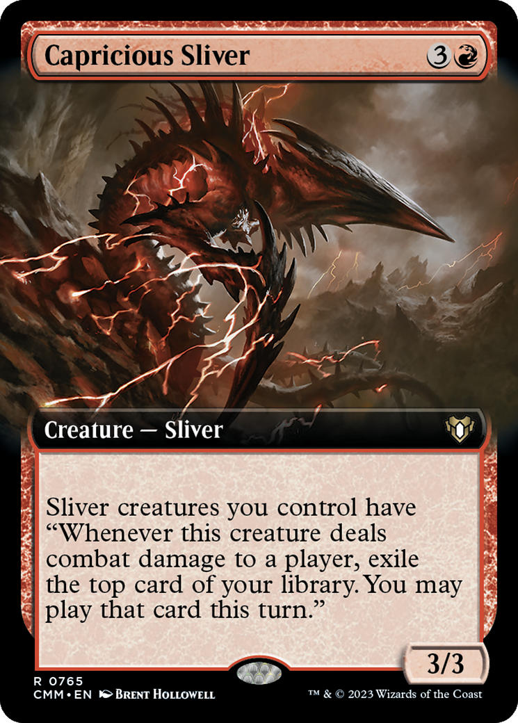 Capricious Sliver (Extended Art) [Commander Masters] | The CG Realm