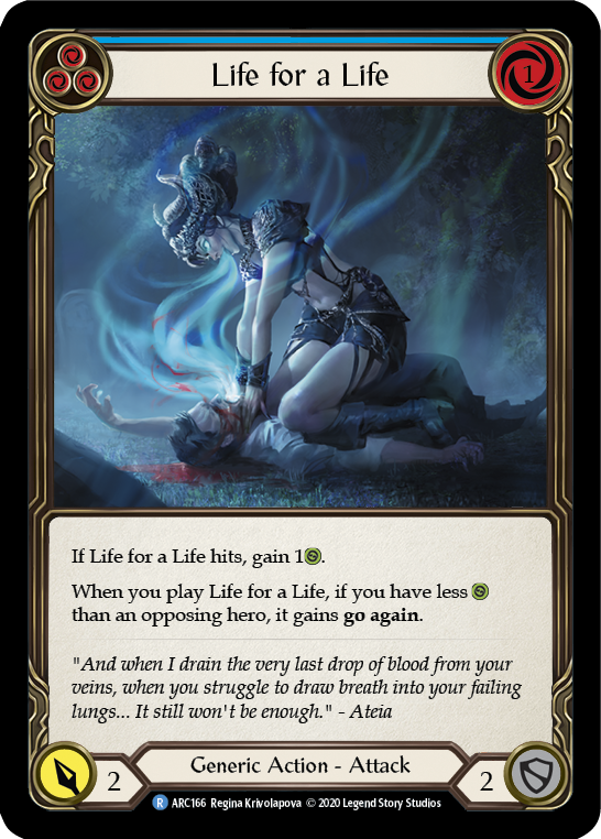 Life for a Life (Blue) [U-ARC166] (Arcane Rising Unlimited)  Unlimited Normal | The CG Realm