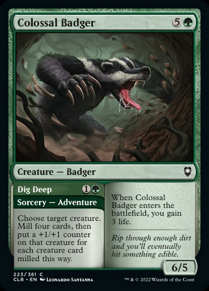 Colossal Badger // Dig Deep [Commander Legends: Battle for Baldur's Gate] | The CG Realm