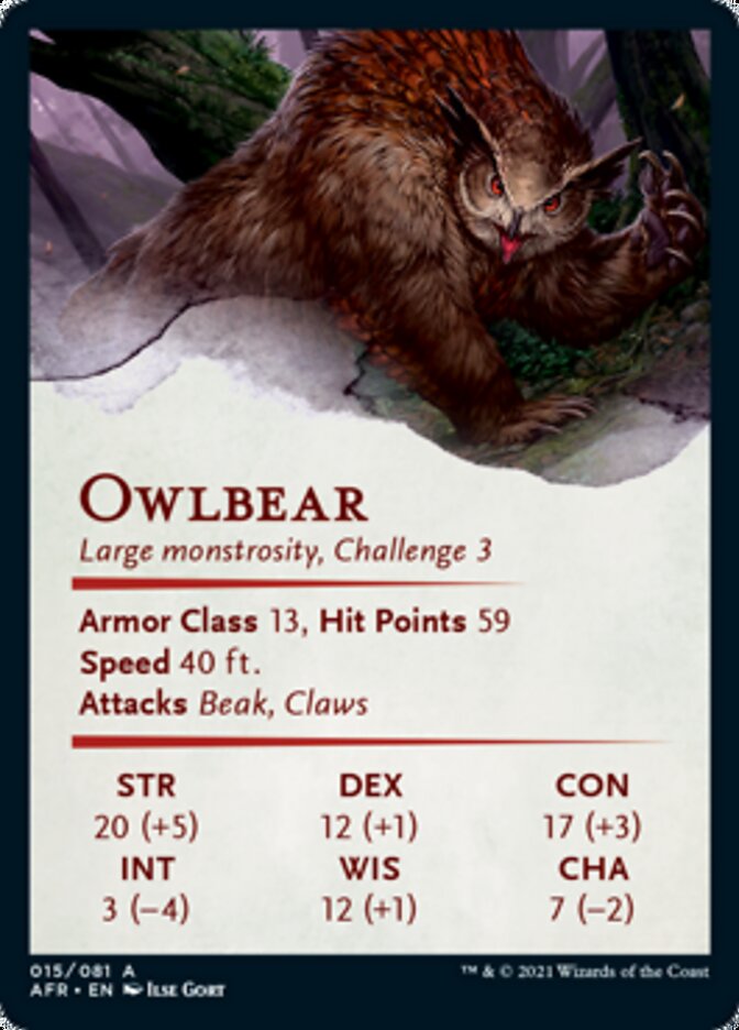 Owlbear Art Card [Dungeons & Dragons: Adventures in the Forgotten Realms Art Series] | The CG Realm