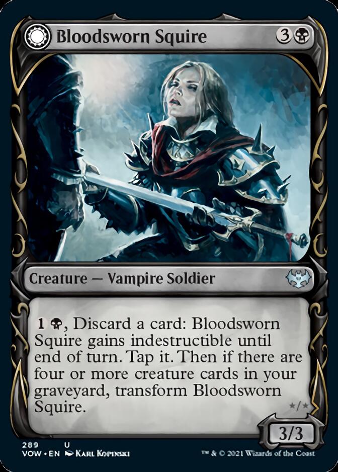 Bloodsworn Squire (Showcase) (VOW-289) - Innistrad: Crimson Vow: (Showcase, Double Faced Transform)