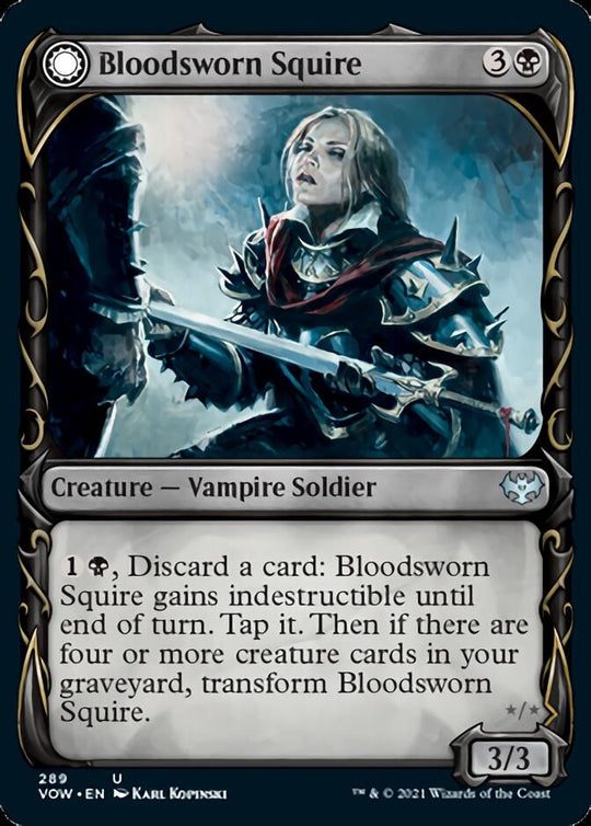 Bloodsworn Squire (Showcase) (VOW-289) - Innistrad: Crimson Vow: (Showcase, Double Faced Transform)