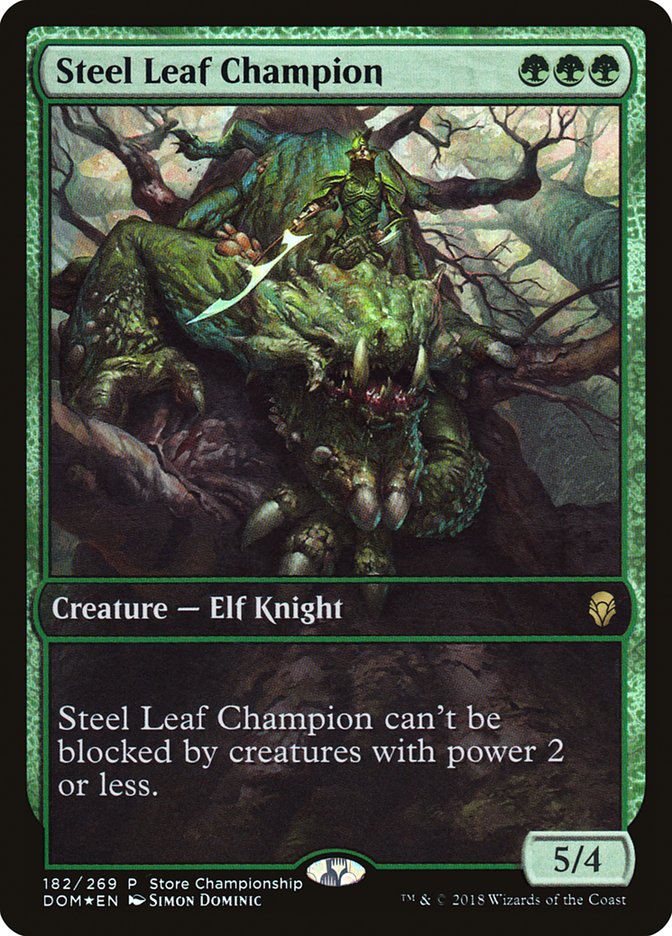Steel Leaf Champion (Store Championship) (Full Art) [Dominaria Promos] | The CG Realm