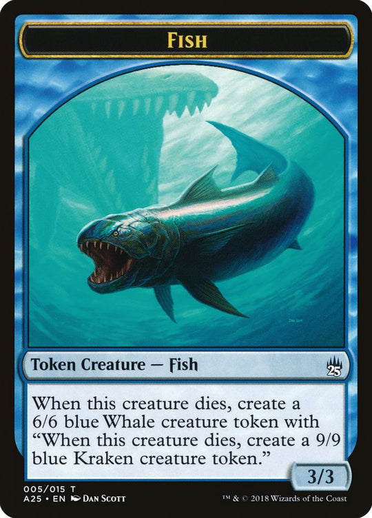 Fish // Kraken Double-Sided Token (A25-5 // 6) - Masters 25 Tokens