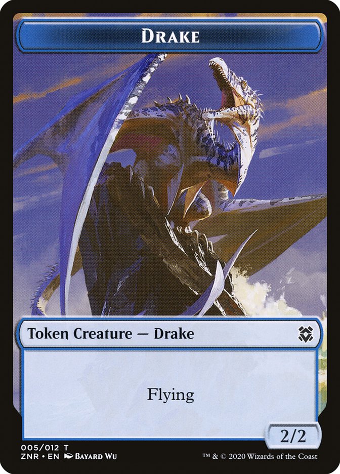 Construct // Drake Double-Sided Token [Zendikar Rising Tokens] | The CG Realm