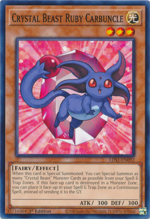 Crystal Beast Ruby Carbuncle [LDS1-EN092] Common | The CG Realm