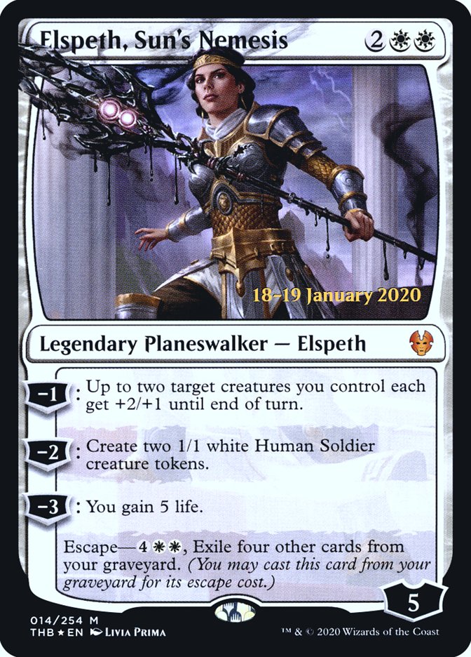 Elspeth, Sun's Nemesis [Theros Beyond Death Prerelease Promos] | The CG Realm