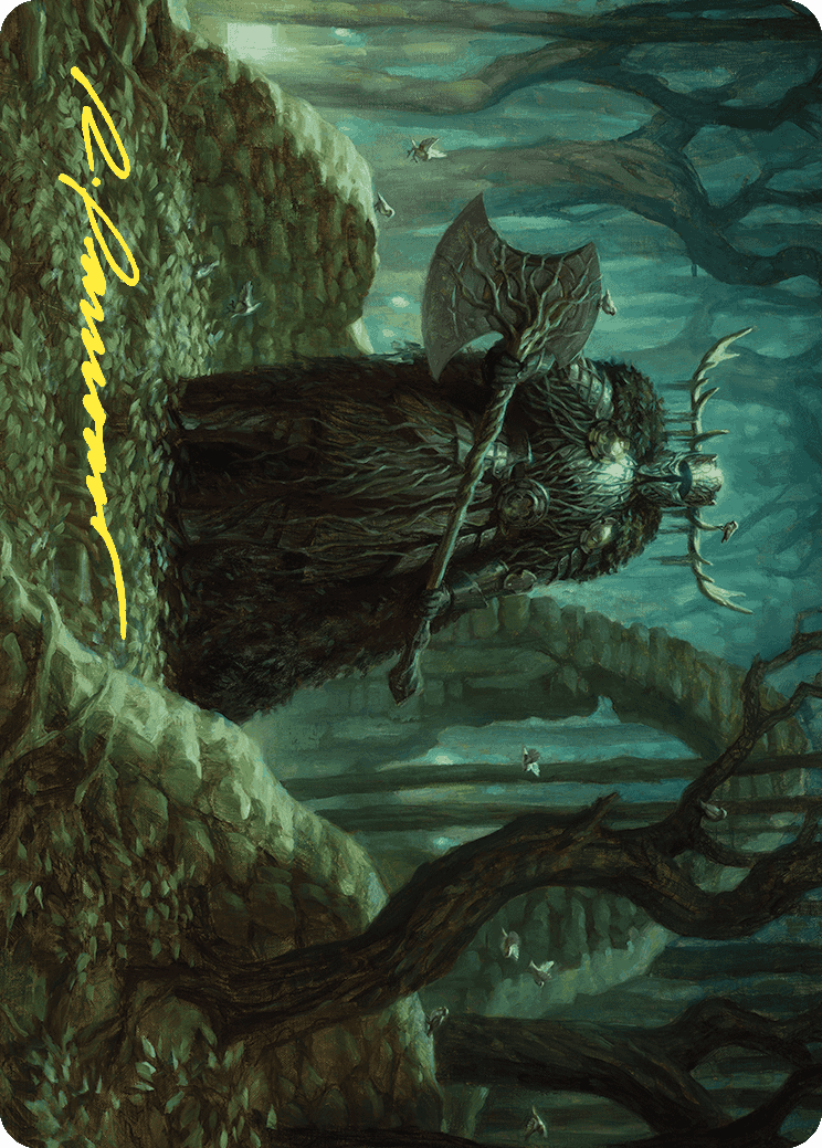 Mosswood Dreadknight Art Card (Gold-Stamped Signature) [Wilds of Eldraine Art Series] | The CG Realm