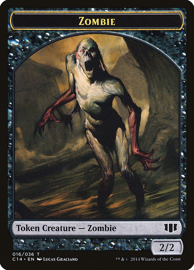 Demon (5/5) // Zombie (Black) Double-sided Token (C14-13 // 16) - Commander 2014 Tokens
