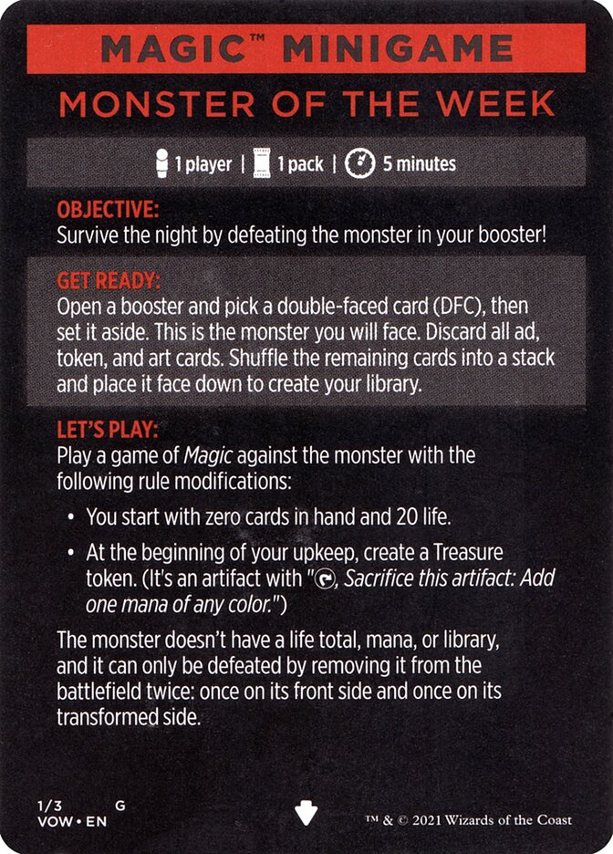 Monster of The Week (Magic Minigame) [Innistrad: Crimson Vow Minigame] | The CG Realm