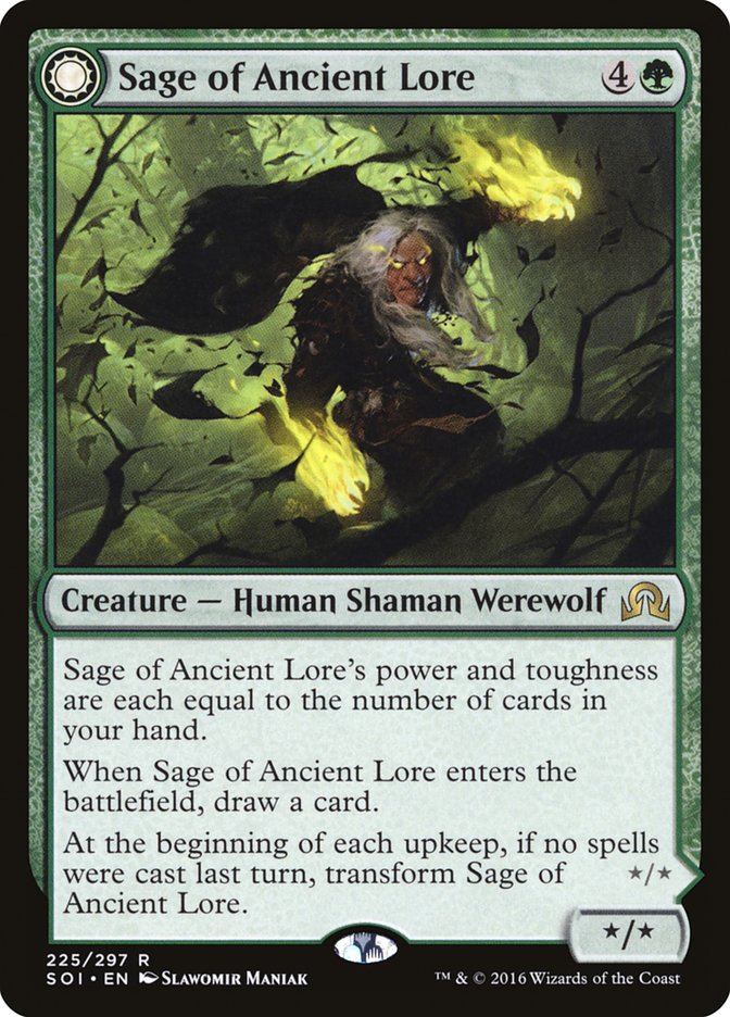 Sage of Ancient Lore (SOI-225) - Shadows over Innistrad: (Double Faced Transform)
