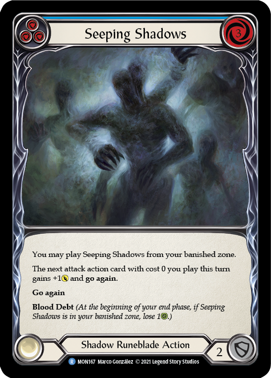 Seeping Shadows (Blue) [MON167-RF] (Monarch)  1st Edition Rainbow Foil | The CG Realm