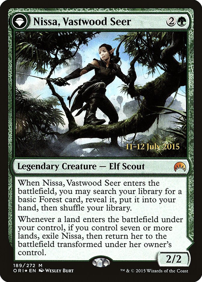 Nissa, Vastwood Seer (PRE-189) - Magic Origins Promos: (originpwdfc) Foil