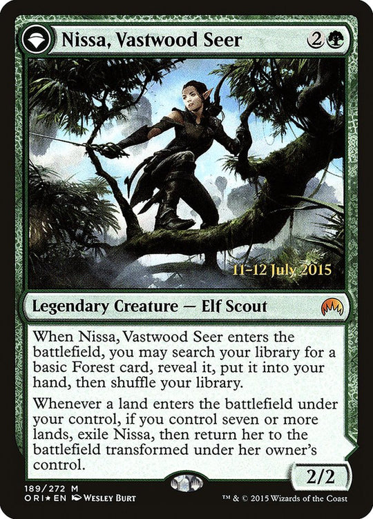 Nissa, Vastwood Seer (PRE-189) - Magic Origins Promos: (originpwdfc) Foil