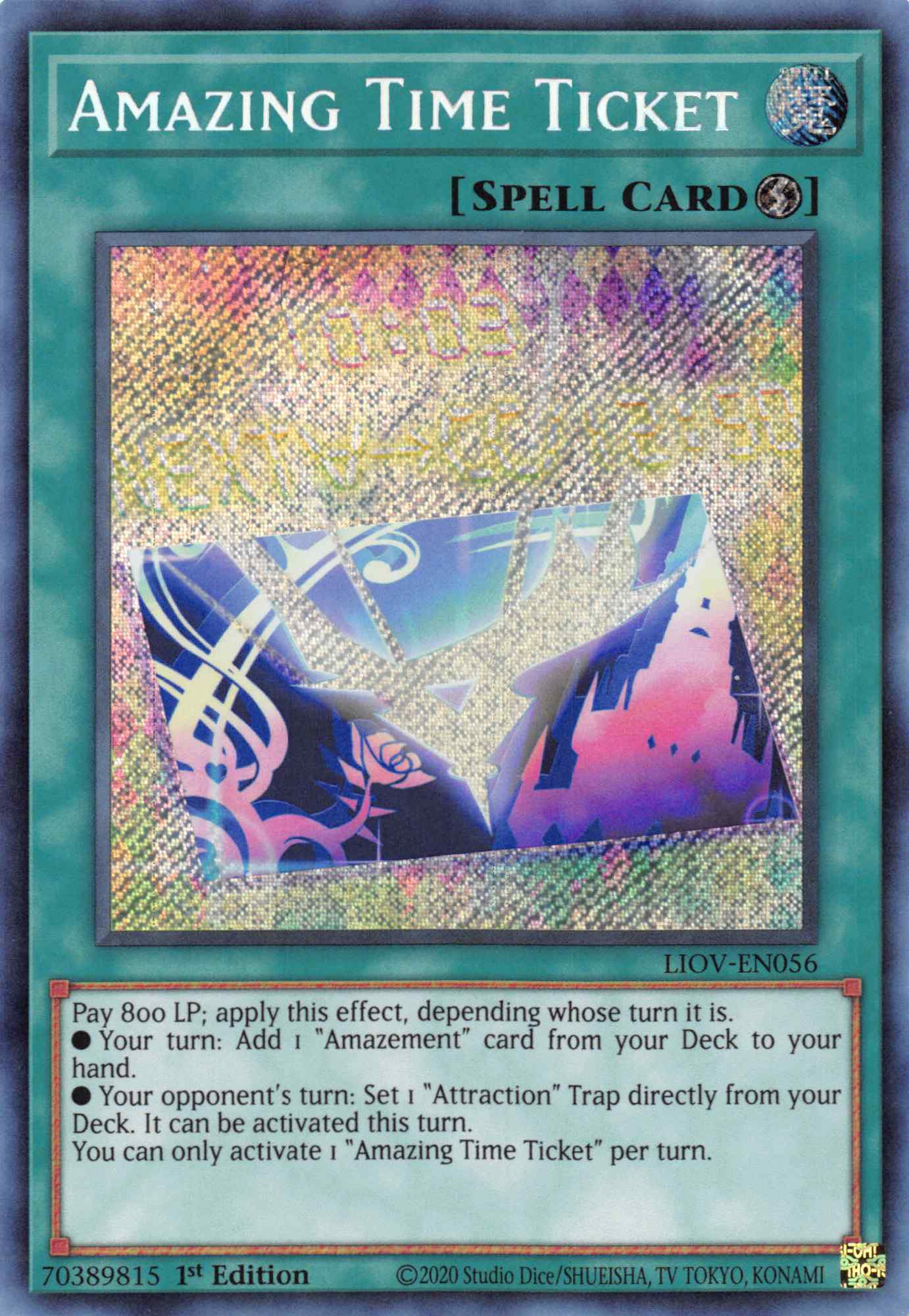 Amazing Time Ticket [LIOV-EN056] Secret Rare | The CG Realm