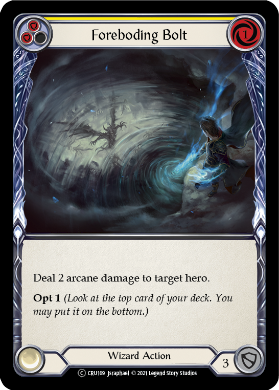 Foreboding Bolt (Yellow) [U-CRU169] (Crucible of War Unlimited)  Unlimited Normal | The CG Realm
