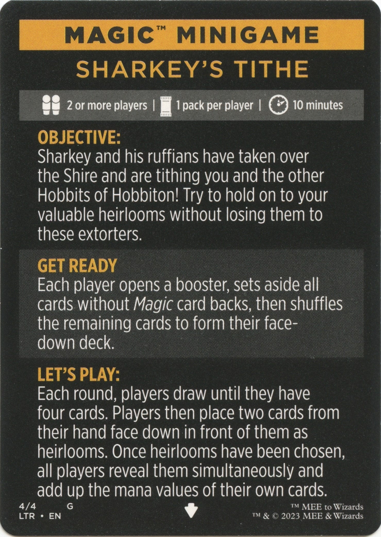 Sharkey's Tithe (Magic Minigame) [The Lord of the Rings: Tales of Middle-Earth Minigame] | The CG Realm