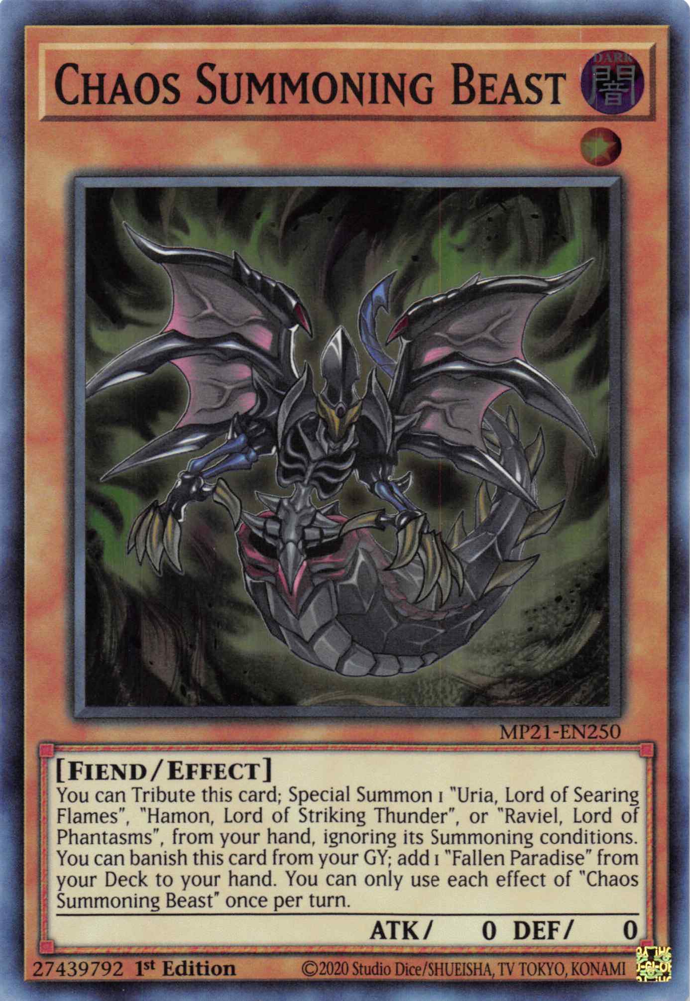 Chaos Summoning Beast [MP21-EN250] Super Rare | The CG Realm