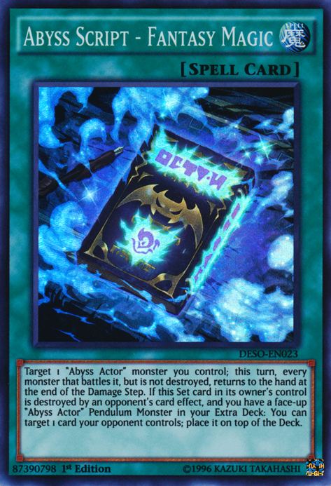 Abyss Script - Fantasy Magic [DESO-EN023] Super Rare | The CG Realm