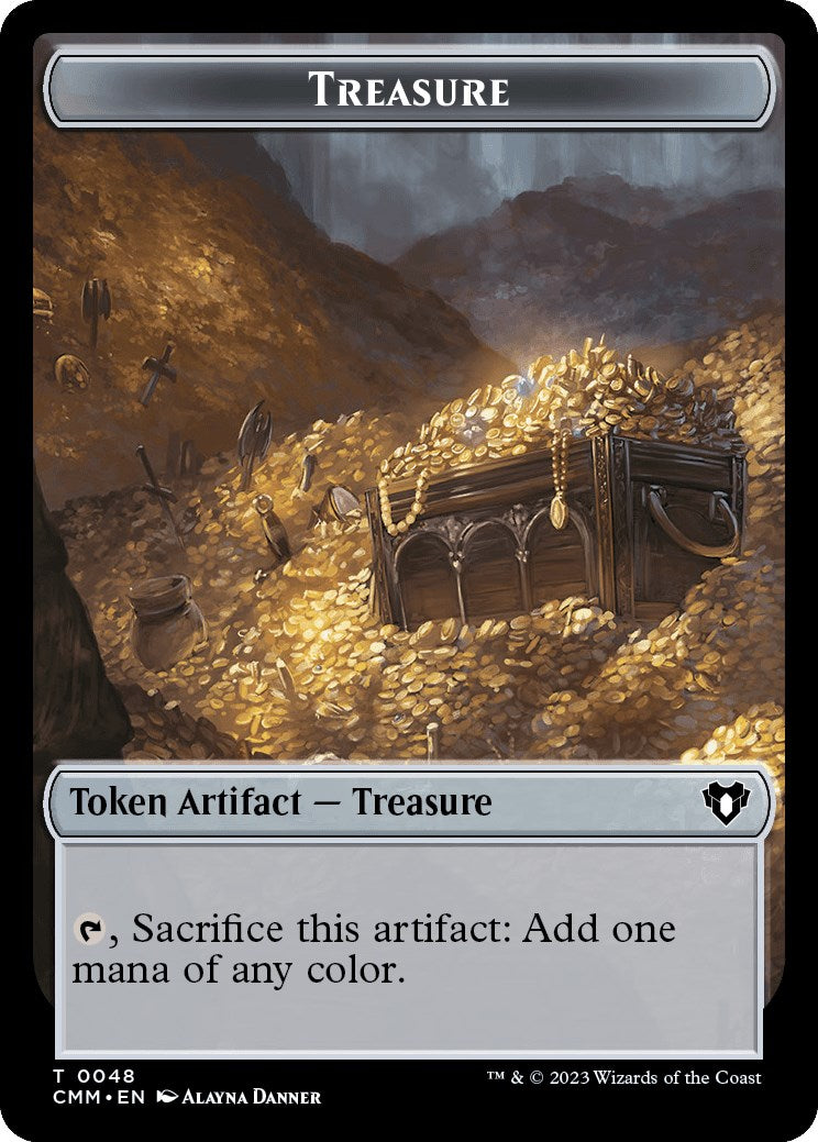 Treasure // Phyrexian Myr Double-Sided Token [Commander Masters Tokens] | The CG Realm