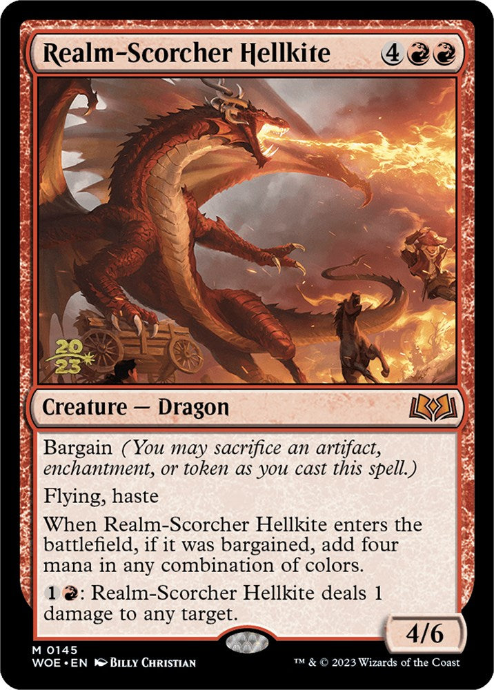 Realm-Scorcher Hellkite [Wilds of Eldraine Prerelease Promos] | The CG Realm