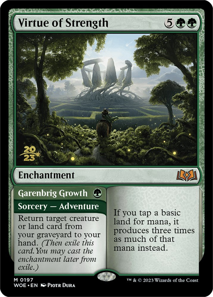 Virtue of Strength (PRE-197) - Wilds of Eldraine Promos Foil