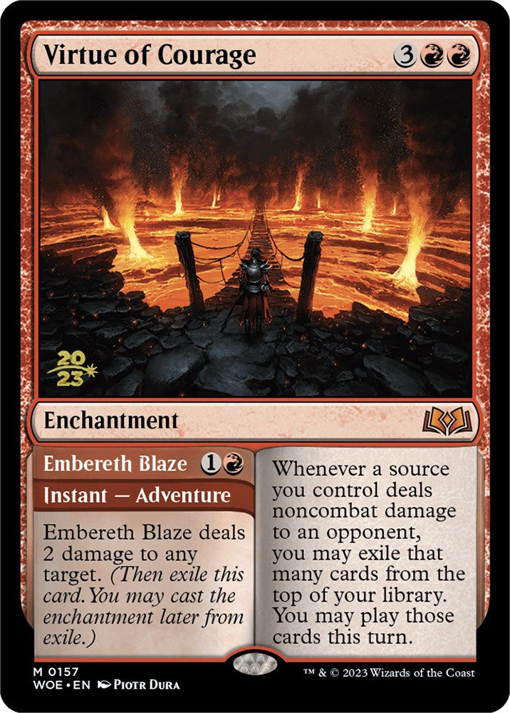 Virtue of Courage (PRE-157) - Wilds of Eldraine Promos Foil