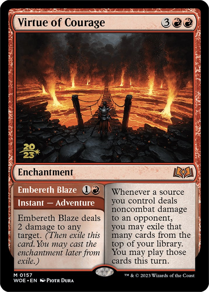 Virtue of Courage // Embereth Blaze [Wilds of Eldraine Prerelease Promos] | The CG Realm