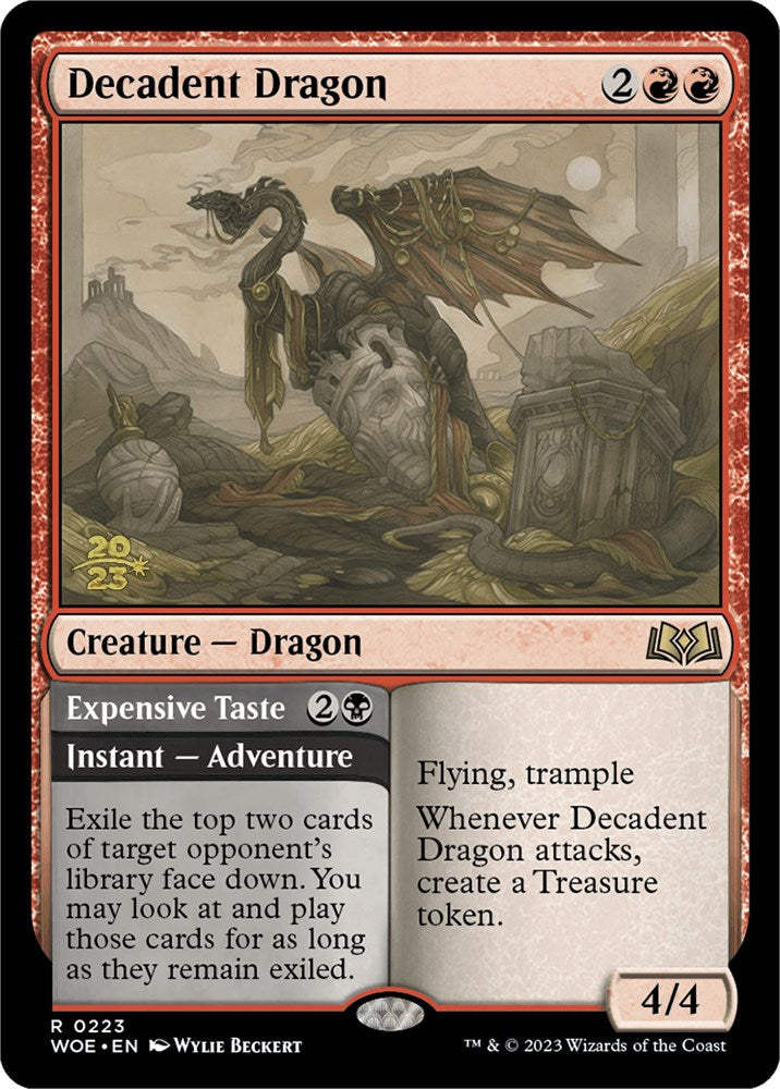 Decadent Dragon // Expensive Taste [Wilds of Eldraine Prerelease Promos] | The CG Realm